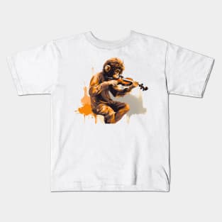 Monkey Playing Violin Kids T-Shirt